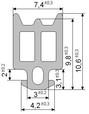 Уплотнитель для алюминиевых конструкций 1121 аналог FRK 01